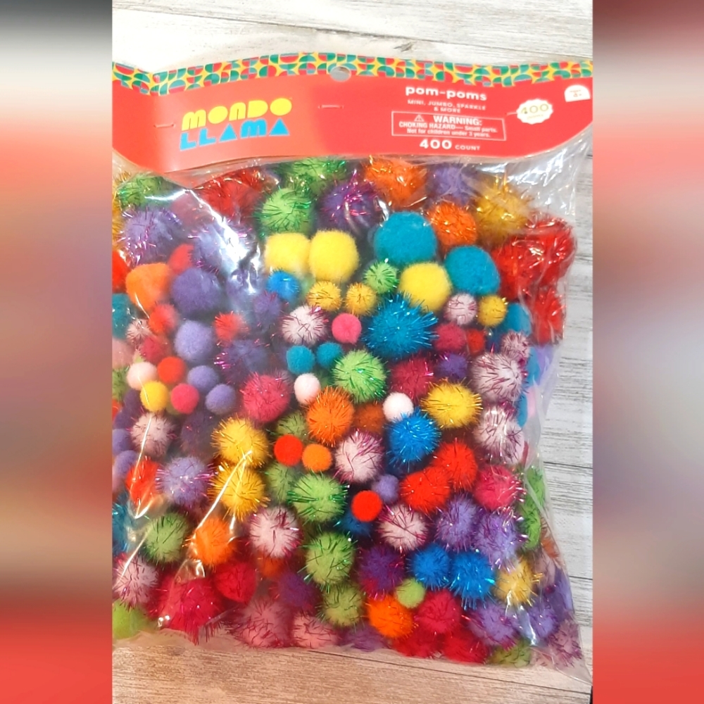 Mondo Llama Multi-colored Pom Poms